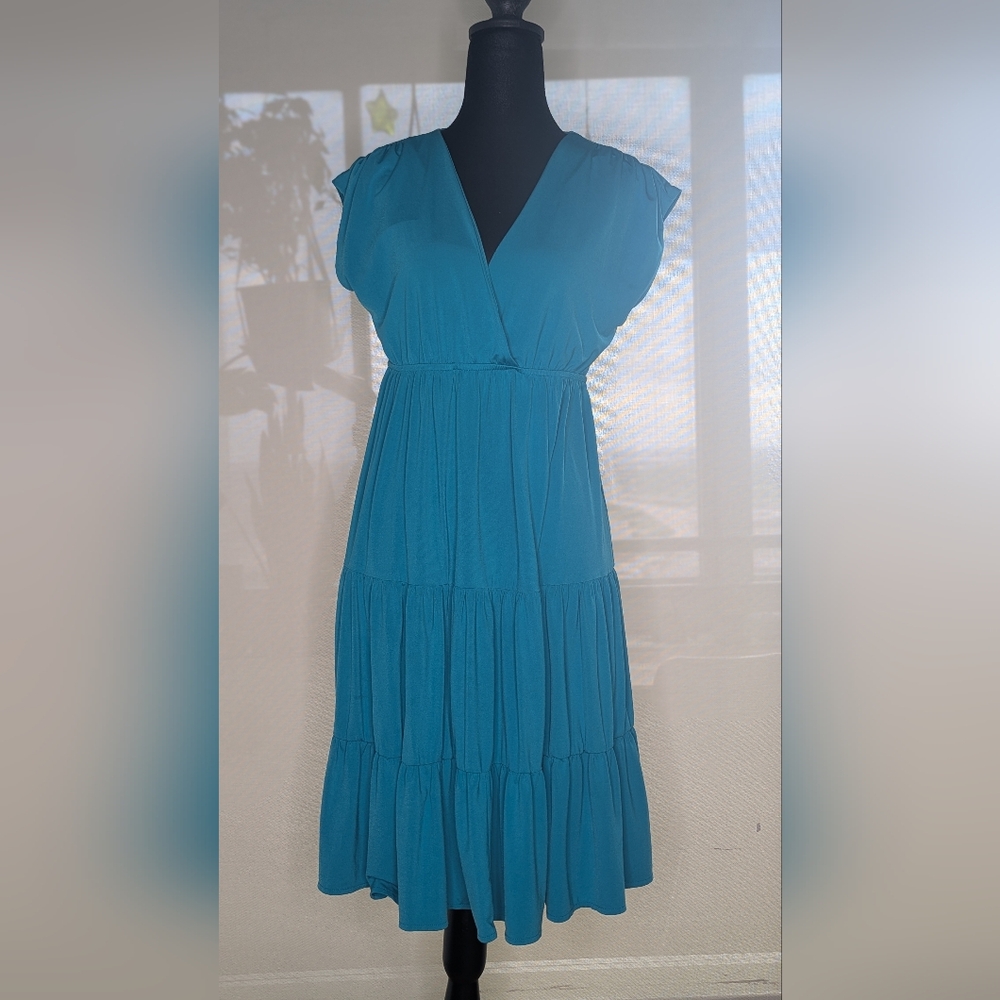 Casual and Comfy Teal Sleeveless Dress